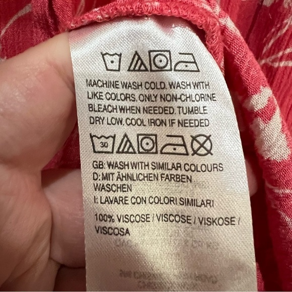 Encore by Idina Menzel Large Pink and White Floral Midi Romantic Tiers Dress R9 - Picture 8 of 8